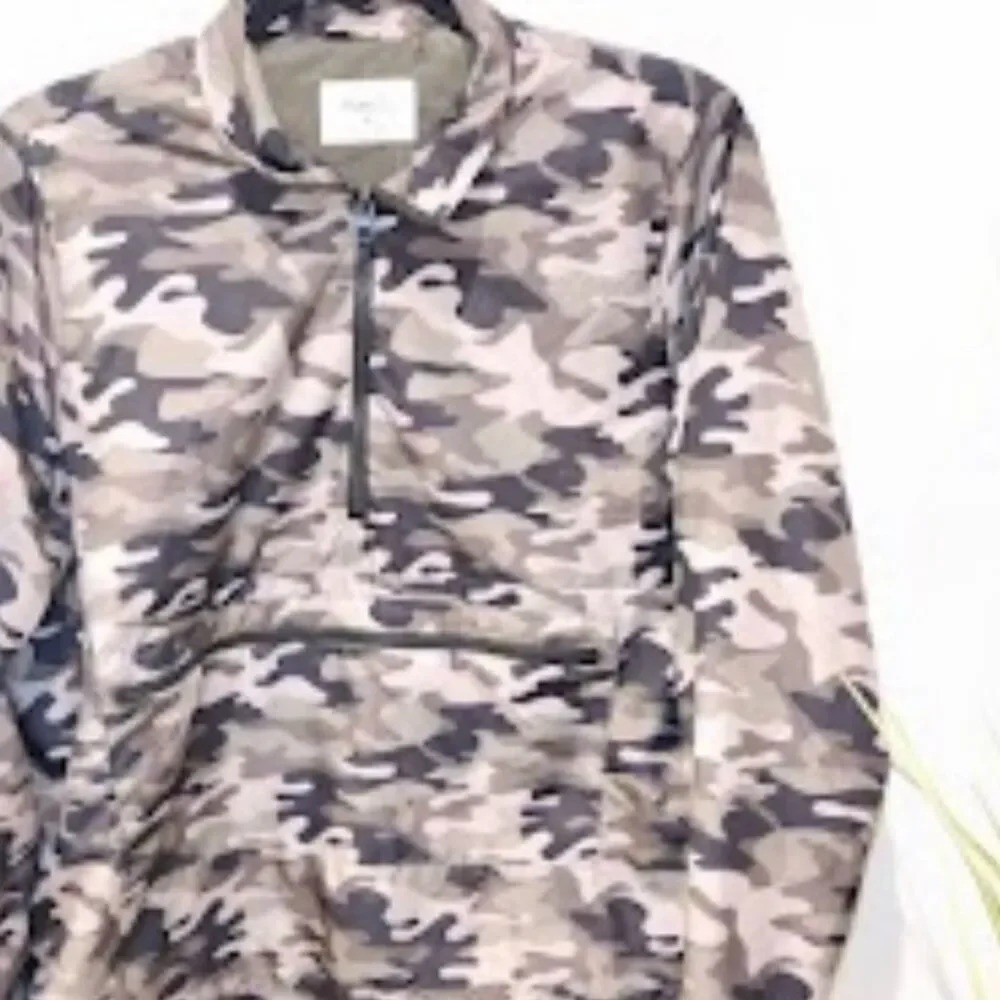 Rue21 women’s pullover half zip Camouflage Windbreaker Jacket Size M - Picture 2 of 11